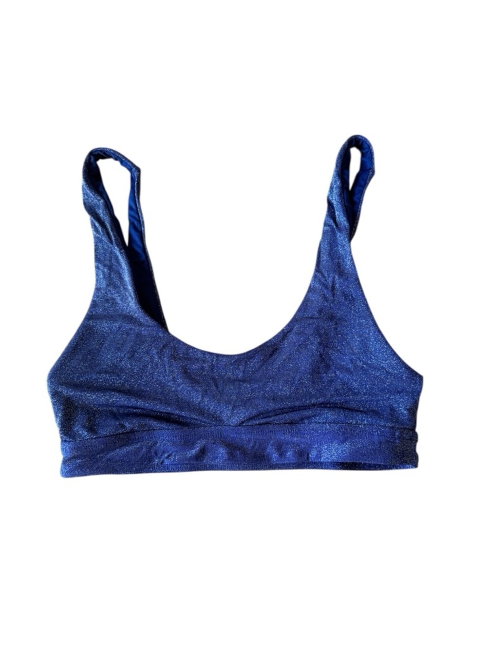 Andie Swim Purple Metallic Bikini Top Swimsuit Small No Padding